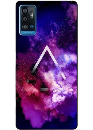 Чехол силиконовый бампер для zte blade a71 с рисунком космос галактика