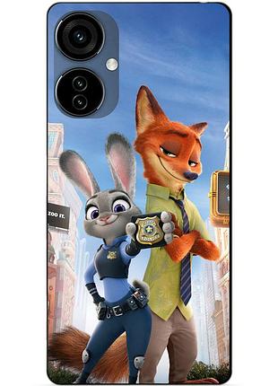Силиконовый чехол бампер для oppo a3x с рисунком джуди зверополис zootopia