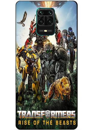 Чехол силиконовый бампер для xiaomi redmi note 9 pro звероботы трансформеры transformers