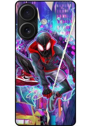Чехол силиконовый бампер для iphone 16 с картинкой spider man человек паук майлз моралес