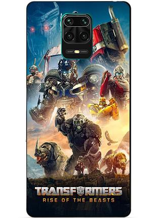 Чехол силиконовый бампер для xiaomi redmi note 9 pro с картинкой звероботы трансформеры transformers