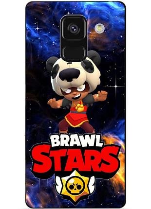 Чехол силиконовый бампер для samsung a8 plus с героем космический бравл нита