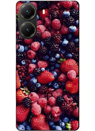 Силіконовий чохол бампер для xiaomi poco x7 pro з малюнком ягоди