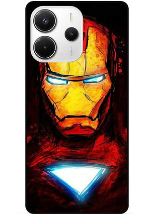 Чехол силиконовый бампер для xiaomi redmi note 14 с рисунком marvel марвел железный человек iron man