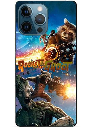 Чехол силиконовый бампер для iphone 14 pro max rocket groot ракета грут стражи галактики