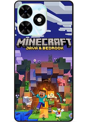 Чехол силиконовый бампер для infinix hot 40i (x6528b) с картинкой майнкрафт minecraft