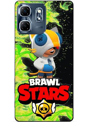 Чехол силиконовый бампер для infinix smart 9 (x6532) с героем бравл леон кот