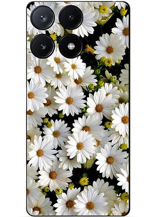 Чехол силиконовый бампер для infinix note 40 (x6853) с рисунком ромашки цветы