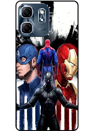 Силіконовий бампер чохол для infinix smart 9 (x6532) з малюнком marvel марвел людина-павук