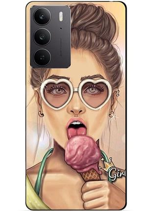 Чехол силиконовый бампер для realme c75 с рисунком мороженое