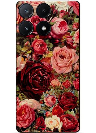 Чехол силиконовый бампер для infinix note 40 pro (x6850) с рисунком красные розы цветы