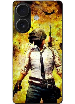 Чехол силиконовый бампер для iphone 16 с рисунком пабг puвg