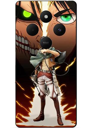 Чехол силиконовый бампер для xiaomi poco c75 с рисунком атака титанов attack on titan