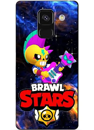 Чехол силиконовый бампер для samsung a8 plus с героем космический бравл поко