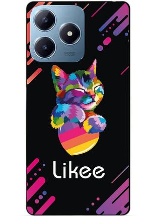 Чехол силиконовый бампер для realme c63 с рисунком likee лайки