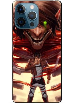 Силіконовий чохол бампер для iphone 14 pro з малюнком attack on titan атака титанів
