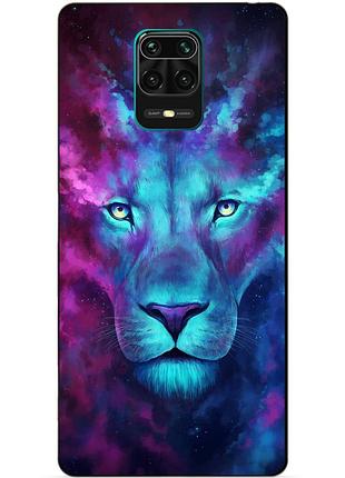Чехол силиконовый бампер для xiaomi redmi note 9 pro с рисунком космический лев