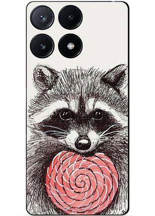 Чехол силиконовый бампер для infinix note 40 (x6853) с рисунком енот