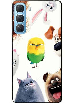 Силіконовий чохол бампер для infinix hot 50 (x6882) з малюнком таємне життя домашніх животних
