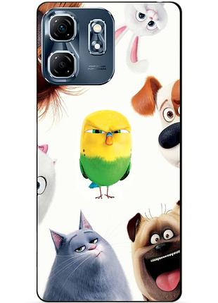 Чехол силиконовый бампер для infinix smart 9 (x6532) с рисунком тайная жизнь домашних животных