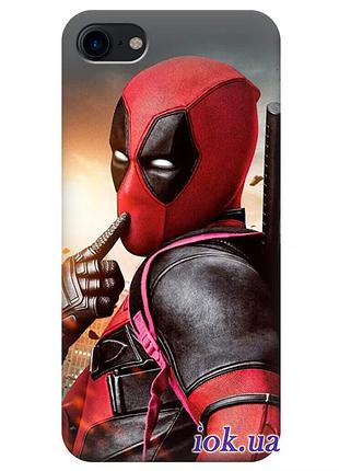 Силиконовый чехол с рисунком дэдпул deadpool для iphone 10