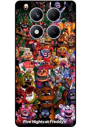 Чехол силиконовый бампер для xiaomi poco x7 с рисунком аниматроники freddy фредди