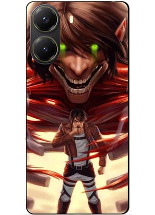 Силіконовий чохол бампер для xiaomi poco x7 pro з малюнком attack on titan атака титанів