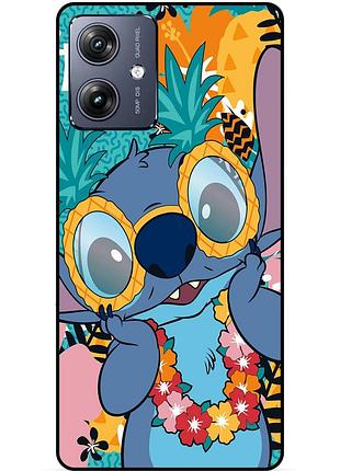 Чехол силиконовый бампер для motorola moto g54 power с рисунком стич stitch