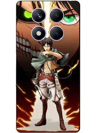 Чехол силиконовый бампер для xiaomi redmi note 14 pro plus 5g с рисунком атака титанов attack on titan
