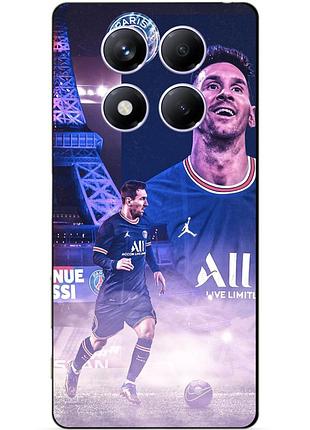 Чехол силиконовый бампер для xiaomi redmi note 14 pro plus 5g с рисунком messi psg месси