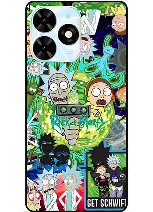 Чехол силиконовый бампер для infinix smart 8 (x6525) с рисунком rick and morty рик и морти