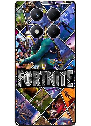 Чехол силиконовый бампер для xiaomi poco x7 с картинкой фортнайт fortnite