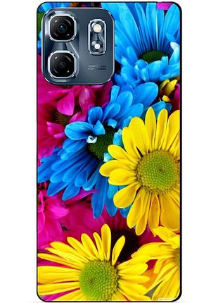 Чехол силиконовый бампер для infinix smart 9 (x6532) с рисунком хризантемы цветы