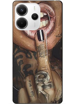 Чехол силиконовый бампер для xiaomi redmi note 14 с рисунком swag