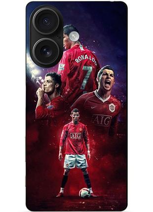 Чехол силиконовый бампер для iphone 16 с рисунком ronaldo mu роналдо
