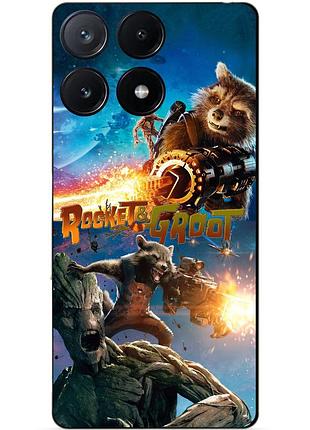 Силіконовий чохол бампер для infinix note 40 pro (x6850) rocket groot ракета грут стражі галактики