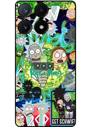 Чехол силиконовый бампер для infinix note 40 (x6853) с рисунком rick and morty рик и морти