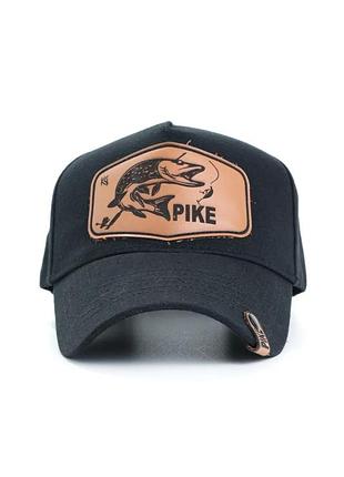 Бейсболка унисекс с патчем щука экокожа pike