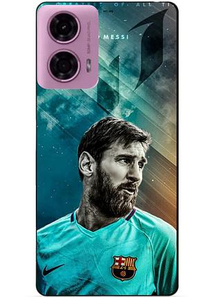 Силіконовий чохол бампер для motorola moto g85 5g з малюнком leo messi мессі