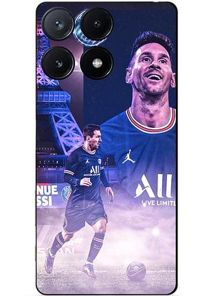 Чехол силиконовый бампер для infinix note 40 pro (x6850) с рисунком messi psg месси