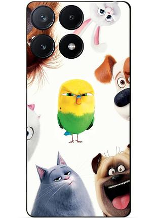 Силіконовий чохол бампер для infinix note 40 pro (x6850) з малюнком таємне життя домашніх животних