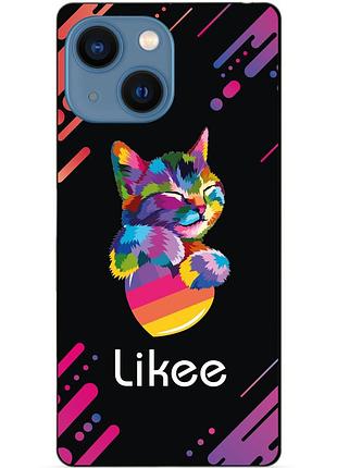 Чехол силиконовый бампер для iphone 14 plus с рисунком likee лайки