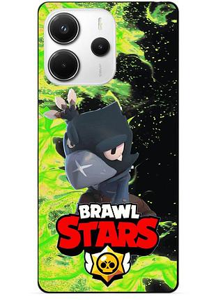Силіконовий бампер чохол для xiaomi redmi note 14 з героєм бравл ворон