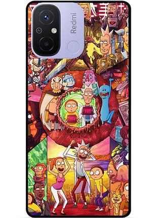 Силиконовый чехол бампер для xiaomi redmi 12c с картинкой rick and morty рик и морти