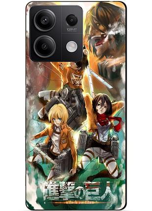 Силіконовий чохол бампер для xiaomi redmi note 14s з малюнком атака на титанів attack on titan