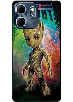 Чехол силиконовый бампер для infinix smart 9 (x6532) с рисунком groot грут стражи галактики