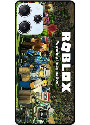 Силиконовый чехол бампер для xiaomi redmi 12 с картинкой роблокс roblox
