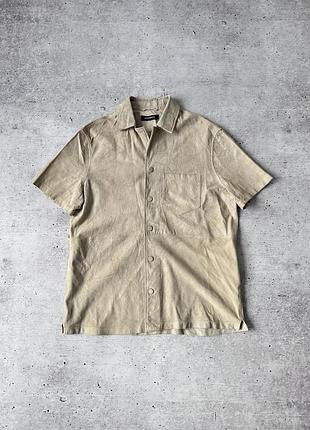 Сорочка короткий рукав academia by beymen luxury lambskin leather short sleeve shirt size 52 l