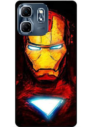 Чехол силиконовый бампер для infinix smart 9 (x6532) с рисунком marvel марвел железный человек iron man