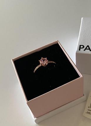 Оригинал пандора кольцо 188289c01 корона с розовым камнем розовое золото оригинальное серебряное серебро новое original pandora